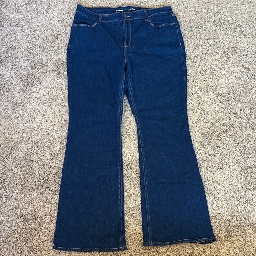 Old Navy Dark Blue Flare Jeans, Never Worn, Some Stretch